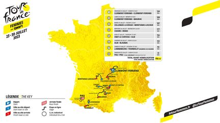 La carte du Tour de France femmes 2023. (ASO)