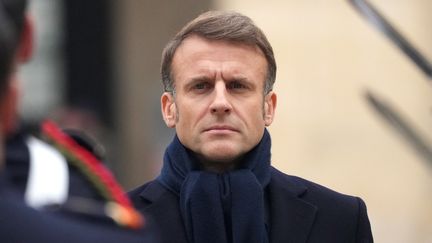 Le président de la République, Emmanuel Macron, à l'hôtel des Invalides à Paris, le 5 novembre 2024. (MICHEL EULER / AFP)