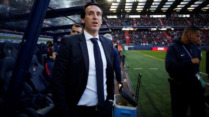 Unai Emery, le 19 mai 2018 au stade Ornano de Caen (Calvados). (CHARLY TRIBALLEAU / AFP)