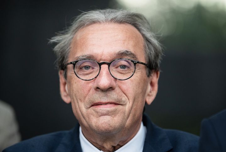 Roland Ries, le maire de Strasbourg, lors de l'inauguration du théâtre Le Maillon dans sa ville, le 1er octobre 2019. (PATRICK SEEGER / POOL)