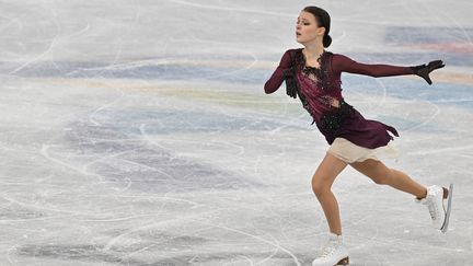 Anna Shcherbakova lors du programme libre du patinage artistique individuel femmes aux JO 2022, jeudi 17 février. (PETER KNEFFEL / DPA)