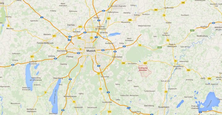 La ville de Grafing se trouve au sud-est de Munich (Allemagne), en Bavière. (GOOGLE MAPS)