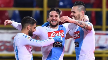 Le bonheur des Napolitains Marek Hamsik, Dries Mertens, Lorenzo Insigne (GIUSEPPE CACACE / AFP)