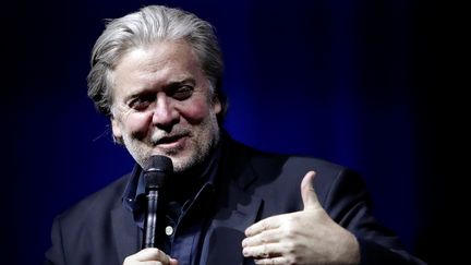 Steve Bannon, ancien&nbsp;chef de la stratégie à la Maison Blanche, lors d'une conférence à Zurich (Suisse), le 6 mars 2018. (MORITZ HAGER / REUTERS)