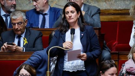 La députée MoDem Perrine Goulet à l'Assemblée nationale, le 10 octobre 2019. (THOMAS PADILLA / MAXPPP)