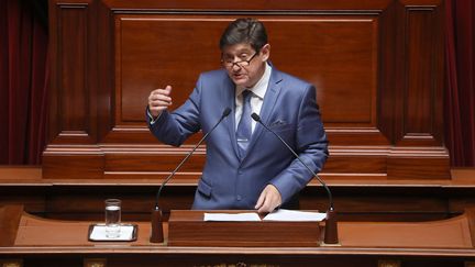 Patrick Kanner, président du groupe socialiste au Sénat, (ici le 9 juillet 2018 lors du Congrès réuni à Versailles) réclamait la création de cette commission d'enquête parlementaire. (LUDOVIC MARIN / AFP)