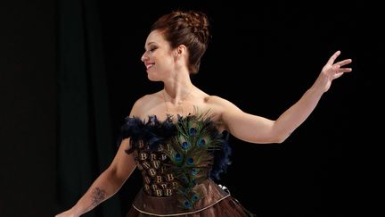 La chanteuse canadienne Natasha Saint-Pier au Salon du Chocolat à Paris, le 30 octobre 2018. (FRANCOIS GUILLOT / AFP)