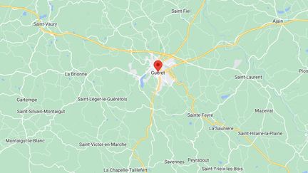 Deux gendarmes ont été blessés, dont un grièvement, dans une commune proche de Guéret (Creuse). (CAPTURE D'ECRAN GOOGLE MAPS)