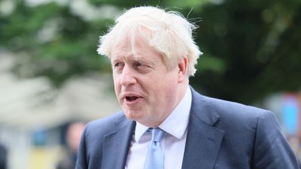 Le Premier ministre du Royaume-Uni, Boris Johnson, le 5 octobre 2021. Des milliers de visas de travail supplémentaires vont être délivrés pour répondre à la pénurie de main d'oeuvre.&nbsp; (MI NEWS / NURPHOTO / AFP)