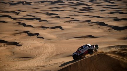 Le parcours de la 44e édition du Rallye Dakar, du 1er au 14 janvier 2022,&nbsp;aura un accent prononcé pour les dunes. (FRANCK FIFE / AFP)