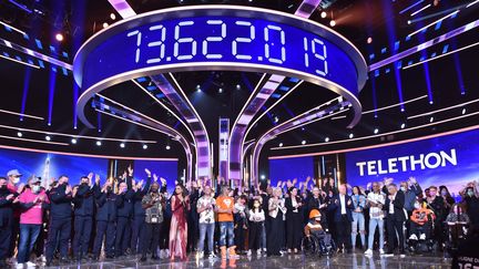 Le compteur final de la 35e édition du Téléthon, dimanche 5 décembre 2021. (JEAN-YVES SEGUY)