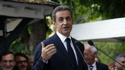 Nicolas Sarkozy, pr&eacute;sident des R&eacute;publicains, le 18 juin 2015 &agrave; L'Isle-Adam (Val-d'Oise). (FRANCOIS GUILLOT / AFP)