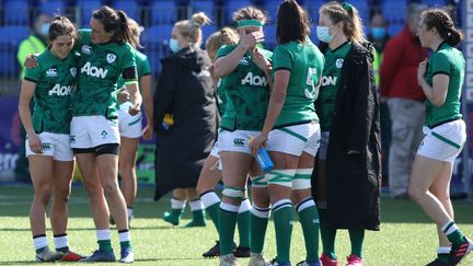 Les joueuses du XV d'Irlande lors du tournoi des 6 Nations 2021. (PAUL FAITH / AFP)