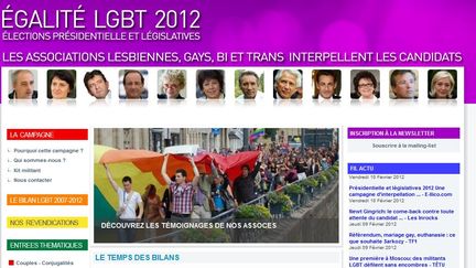 Capture d'écran du site Egalité LGBT 2012 (DR)