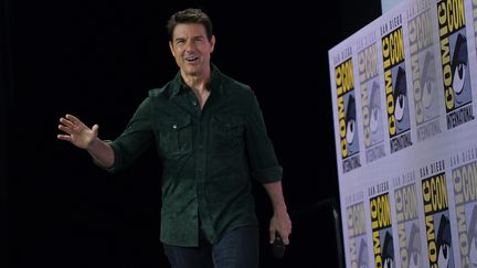 L'acteur Tom Cruise fait la promotion du film “Top Gun : Maverick” au Comic Con de San Diego, en&nbsp; Californie, le 18 juillet 2019 (CHRIS DELMAS / AFP)