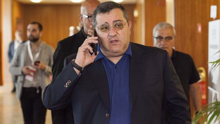 Mino Raiola était l'un des agents les plus influents du monde du football, ici dans un hôtel napolitain, le 28 mai 2018. (PAOLO MANZO / NURPHOTO via AFP)