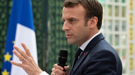 Emmanuel Macron, le 1er mars 2019, à Bordeaux.&nbsp; (CAROLINE BLUMBERG / AFP)