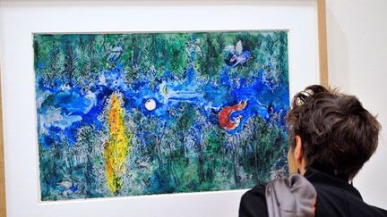 A Roubaix, un travail de Chagall pour le rideau de scène de &quot;L&#039;Oiseau de Feu&quot; de Stravinsky en 1945.
 (Philippe Huguen / AFP)