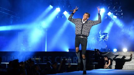 Stromae en concert aux Vieilles Charrues, à&nbsp;Carhaix dans le Finistère,&nbsp;le 18 décembre 2014. (JÉRÔME FOUQUET / MAXPPP)