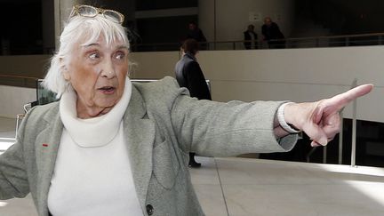 Maya Ruiz-Picasso, première fille de Pablo Picasso et de Marie-Thérèse Walter, au tribunal de Grasse le 10 février 2015. (VALERY HACHE / AFP)