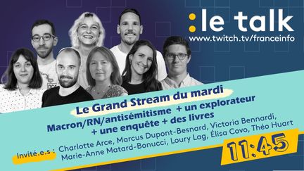 Ludo Pauchant reçoit Marie-Anne Matard-Bonucci, Luca Lescop, Victoria Bennardi, Charlotte Arce, Elisa Covo, Marcus Dupont-Besnard, Loury Lag et Théo Uhart. (France Info)