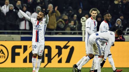 Aexandre Lacazette auteur d'un doublé contre l'OM. (JEFF PACHOUD / AFP)