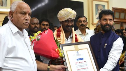 Srinivas Gowda, homme le plus rapide de l'Inde. (MANJUNATH KIRAN / AFP)