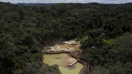 un chiffre faible par rapport au 6.000 km² de forêts rasées entre 2012 et 2013 liées au développement agricole. «Mais la spécificité des mines, c’est qu’elles se situent profondément dans la forêt et atteignent donc le cœur des écosystèmes. Il existe en effet deux types de gisement d’or. Les structures géologiques favorables au minerai nécessitent des investissements industriels, tandis que l’orpaillage artisanal consiste à traquer dans le cours des rivières les pépites érodées par l'eau provenant de ces couches géologiques», précise une étude de l’université de Porto Rico, citée par «Sciences et avenir». On dénombre une activité minière illégale dans neuf des 26 Etats du pays. (REUTERS/Bruno Kelly)