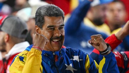 Le président vénézuélien et candidat à la présidentielle Nicolas Maduro réagit suite aux résultats de l'élection présidentielle, à Caracas le 29 juillet 2024 (JUAN BARRETO / AFP)