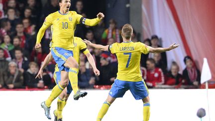 Ibrahimovic a inscrit trois buts sur les deux matches face au Danemark (JONATHAN NACKSTRAND / AFP)