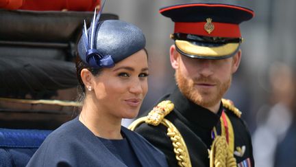 Le Prince Harry et Meghan Markle à Londres (Grande Bretagne), le 8 juin 2019. (DANIEL LEAL-OLIVAS / AFP)