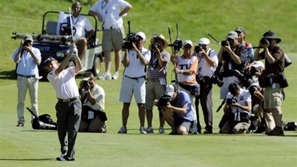 Jimenez dans ses oeuvres (BORIS HORVAT / AFP)