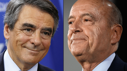 François Fillon et Alain Juppé, les deux qualifiés pour le second tour de la primaire à droite, qui se tiendra le 27 novembre 2016 (MARTIN BUREAU / AFP)