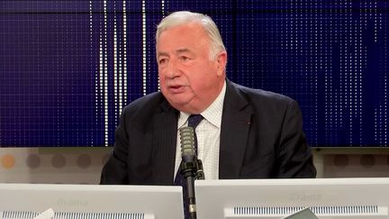 Gérard Larcher, président LR du Sénat, était l'invité du "8h30 franceinfo", mardi 12 octobre 2021.
 (FRANCEINFO / RADIO FRANCE)