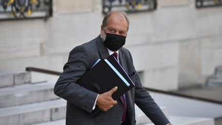 Eric Dupond-Moretti, ministre de la Justice, après un Conseil des ministres à l'Elysée, le 25 août 2021. (ALAIN JOCARD / AFP)