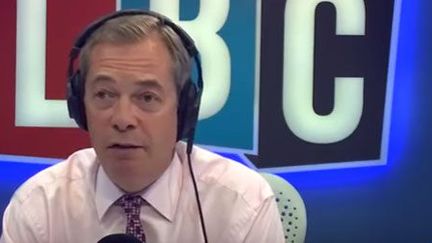 Nigel Farage lors de son émission de radio (DR (capture écran))