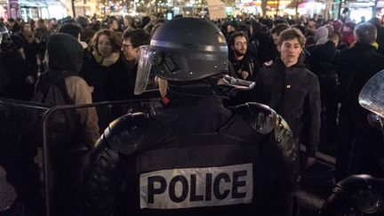 Rassemblement de soutien à Théo près du métro Ménilmontant, à Paris, mercredi 8 février 2017. (JULIEN MATTIA / NURPHOTO)