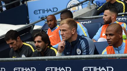 Joe Hart est cantonné au banc mancunien depuis le début de saison (PAUL ELLIS / AFP)