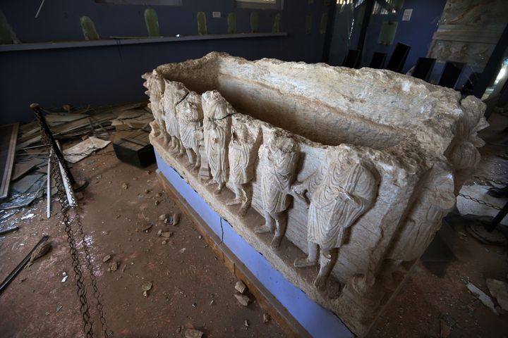 Dans le Musée national de Palmyre, le 31 mars 2016.
 (JOSEPH EID / AFP)