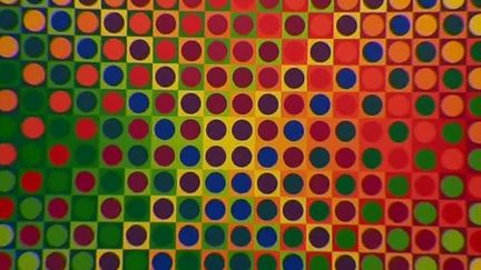 Julio le Parc à la Galerie Perrotin à Paris. Oeuvre haute en couleurs du maître del'illusion et de l'art cinétique. 
 (France 3)