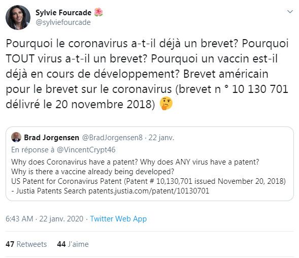 coronavirus (CAPTURE D'ECRAN TWITTER)