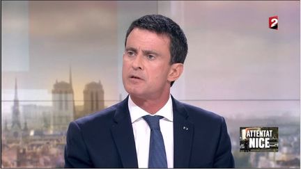 Manuel Valls sur France 2, vendredi 15 juillet 2016.&nbsp; (FRANCE 2)