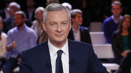 Bruno Le Maire, l'ancien ministre de l'Agriculture, sur le plateau de l'Emission politique de France 2, le 20 octobre 2016.&nbsp; (PATRICK KOVARIK / AFP)