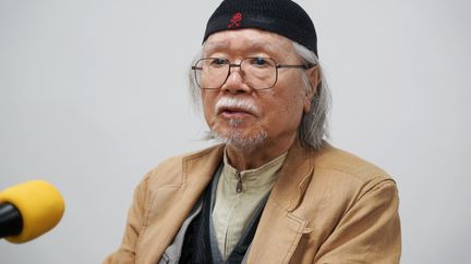 Le Japonais Leiji Matsumoto lors&nbsp;de sa venue à Japan Expo à Villepinte (Seine-Saint-Denis), le 4 juillet 2019. (NICOLAS DEMAY)