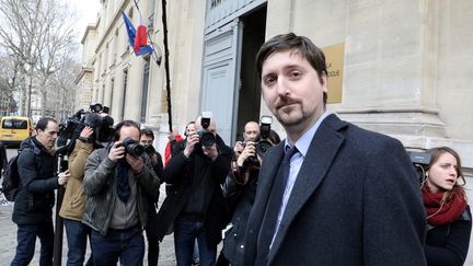 Laurent Brun, le secrétaire général de la CGT Cheminots à Paris, le 5 avril 2018. (LUDOVIC MARIN / AFP)