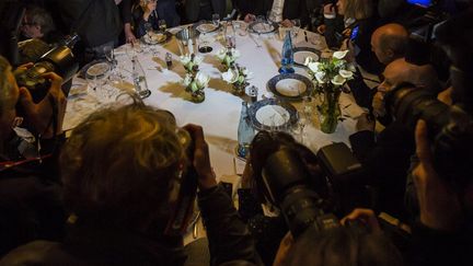 Chez Drouant, le jour de l'attribution du Goncourt 2013 à Pierre Lemaitre pour "Au revoir là-haut (Albin Michel)
 (Ian Langsdon / EPA / MAXPPP)