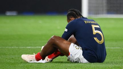 Jules Koundé lors de la cinquième journée de Ligue des nations face à l'Autriche, au Stade de France (Saint-Denis), le 22 septembre 2022. (FRANCK FIFE / AFP)