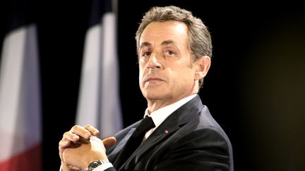 L'ancien pr&eacute;sident UMP Nicolas Sarkozy lors d'un meeting &agrave; Saint-Julien-les-Villas (Aube), le 2 octobre 2014. (FRANCOIS NASCIMBENI / AFP)