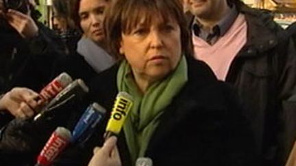 Martine Aubry, lors du séminaire des secrétaires de section PS réunis à la Mutualité à Paris. (F2)