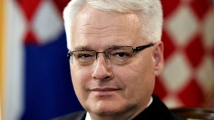 Le président croate Ivo Josipovic, satisfait d'avoir franchi un pas pour l'adhésion à l'UE, le 10 juin 2011 (AFP/HRVOJE POLAN)